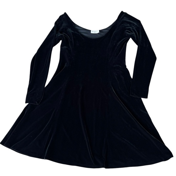 VTG Bruno Duluc Kush Black Velvet Scoop Neck Skater Dress Whimsigoth Witchy XL - Picture 6 of 11